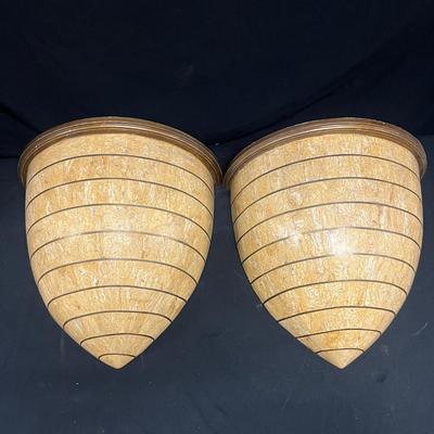 Pair of Veneered & Inlaid Wall Mount Shelves (1018CR-MG)