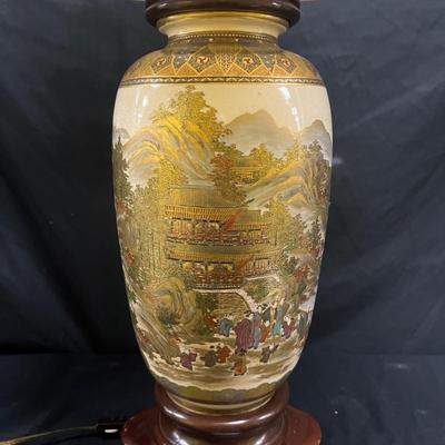 Painted Ceramic Table Lamp (1020CR-MG)