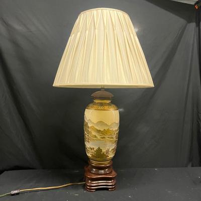 Painted Ceramic Table Lamp (1020CR-MG)
