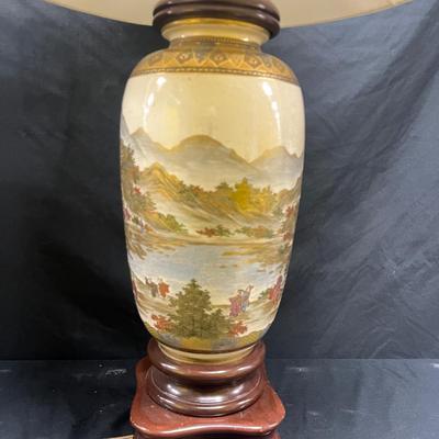 Painted Ceramic Table Lamp (1020CR-MG)