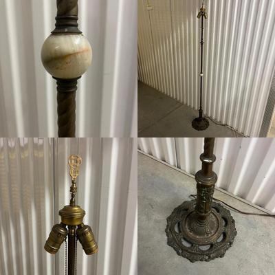 Brass & Stone Floor Lamp (1020CR-MG)