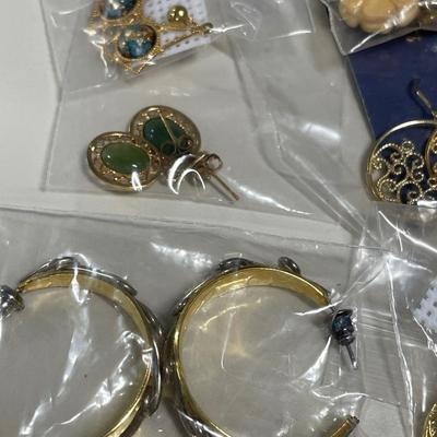 Gold tone post earrings