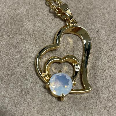 Heart necklace and earrings set
