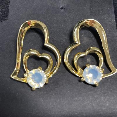 Heart necklace and earrings set