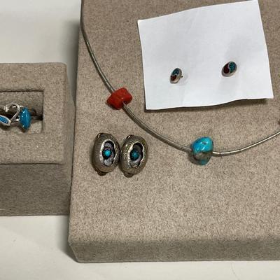 Sterling and turquoise jewelry