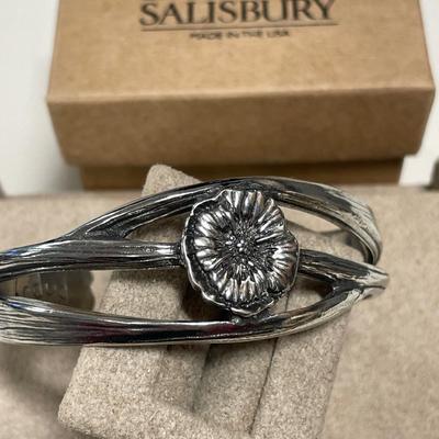 Salisbury August Poppy bracelet in pewter