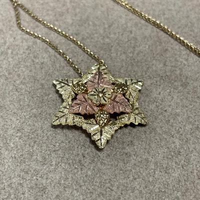 Black Hills Gold pendant on 1/20k 12k chain