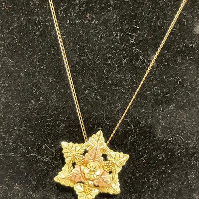 Black Hills Gold pendant on 1/20k 12k chain