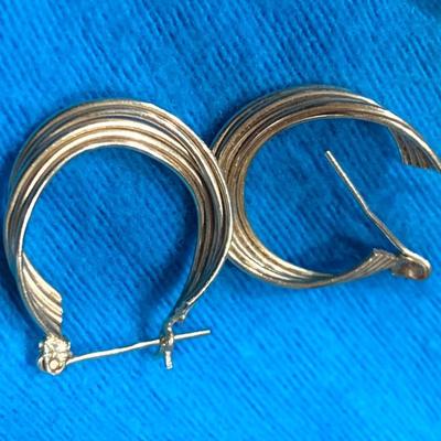 14k Yellow Gold Estate Hoop Earrings