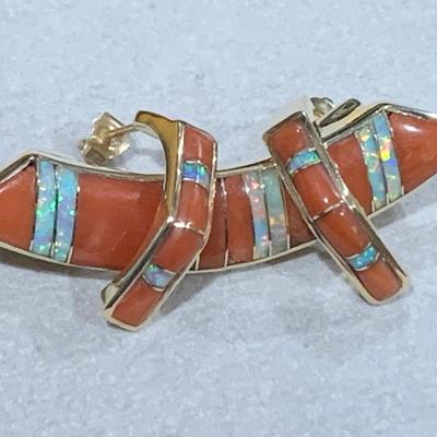 Heavy 14k Yellow Gold Pendant & Matching Earrings