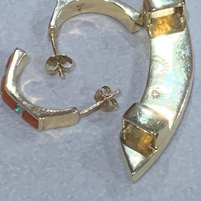 Heavy 14k Yellow Gold Pendant & Matching Earrings