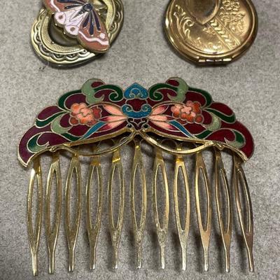 Button covers, lockets and hair clip