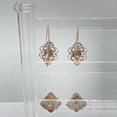 LOT 32: Two Pair of Sterling and Lapis Pierced Earrings