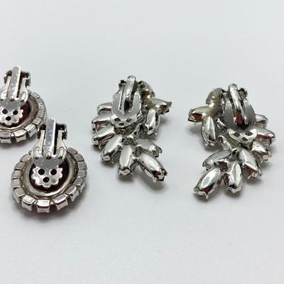 LOT 33: Faceted Crystal Beads 17", Double Strand Aurora Borealis Crystal Beads 17" and Rhinestone Necklaces and Earrings