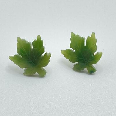 LOT 35: 10KT Gold Jade Pierced Earrings and Heart Shaped Enamel Trinket Box