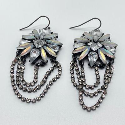 LOT 36: Collection of Pierced Dangle Earrings and Intricate Beaded / Stone Hair Combs