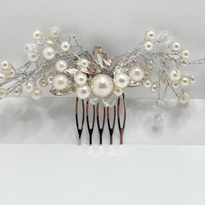 LOT 36: Collection of Pierced Dangle Earrings and Intricate Beaded / Stone Hair Combs