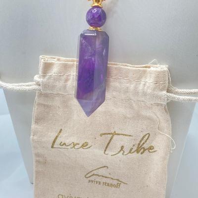 LOT 41: Aviva Stanoff Luxe Tribe Amethyst Bottle (14K Gold Plate), Faceted Glass Beads and More