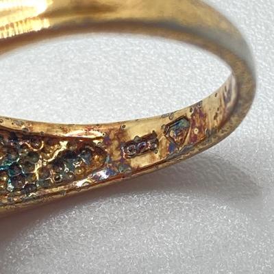 LOT 44: Sterling / Gold Vermeil and Amethyst Ring - Sz 7