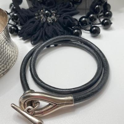 LOT 47: Black / Silver Floral Theme and More Statement Fashion Jewelry