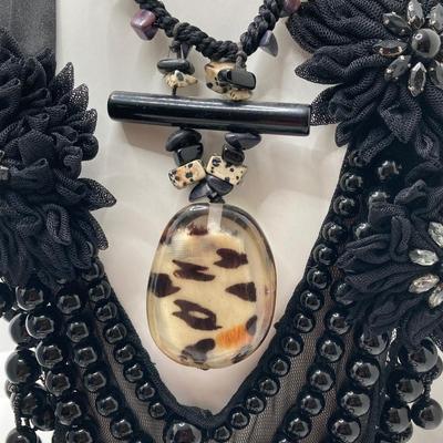 LOT 47: Black / Silver Floral Theme and More Statement Fashion Jewelry