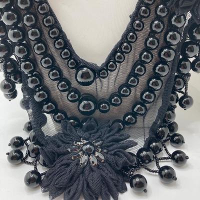 LOT 47: Black / Silver Floral Theme and More Statement Fashion Jewelry