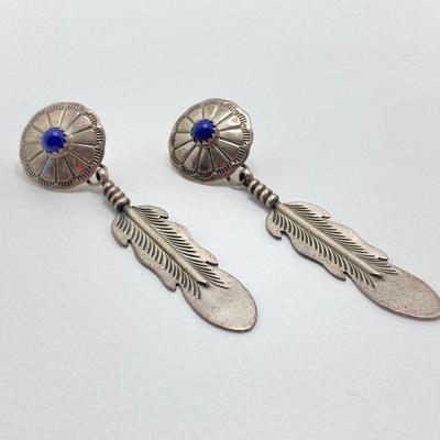 LOT 48: Two Pair of Sterling and Gemstone Style Pierced Earrings