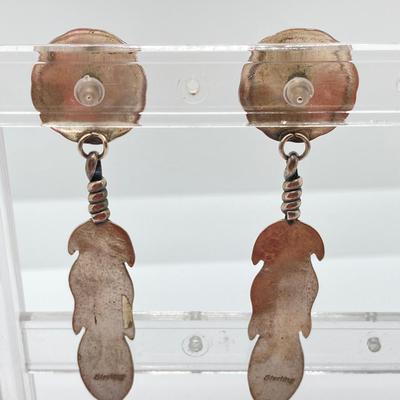 LOT 48: Two Pair of Sterling and Gemstone Style Pierced Earrings