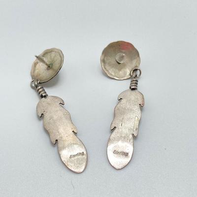 LOT 48: Two Pair of Sterling and Gemstone Style Pierced Earrings