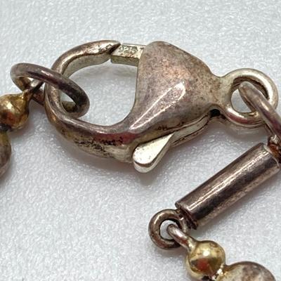 LOT 54: Gorham Sterling Angel Heart Charm Bracelet - 7" and Pair of Two Tone Hoop Earrings - TW 25.2g