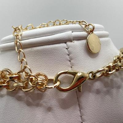 LOT 110: Metropolitan Museum of Art Watch, Van Dell Gold Filled Screw Back Earrings and Gold Tone Chain Link Rhinestone Necklace and More