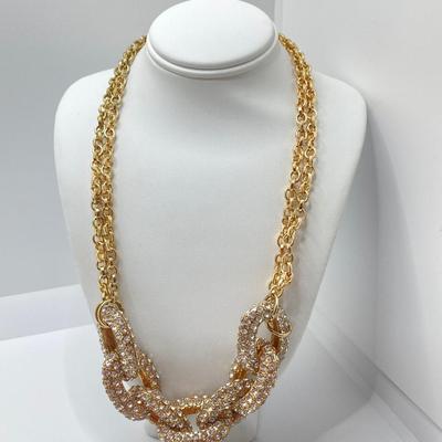 LOT 110: Metropolitan Museum of Art Watch, Van Dell Gold Filled Screw Back Earrings and Gold Tone Chain Link Rhinestone Necklace and More