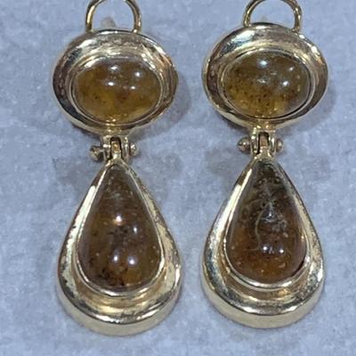 14k Yellow Gold Tear Drop Earrings
