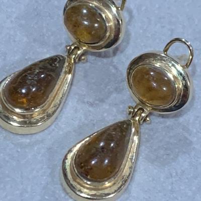 14k Yellow Gold Tear Drop Earrings
