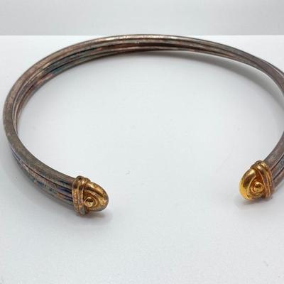 LOT 111: Vintage Sterling Collar Choker Necklace - TW 84.2g