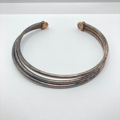 LOT 111: Vintage Sterling Collar Choker Necklace - TW 84.2g