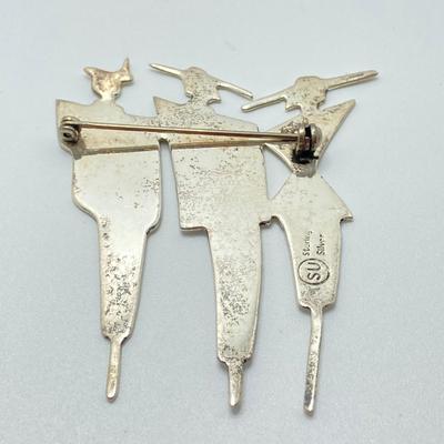 LOT 112: Vintage Sterling Brooch and Taxco Earrings