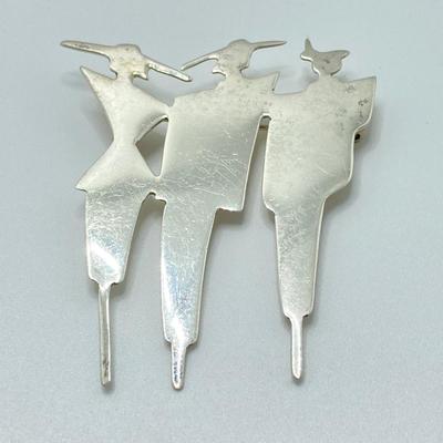 LOT 112: Vintage Sterling Brooch and Taxco Earrings