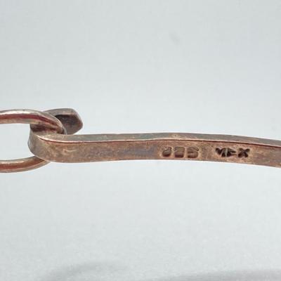 LOT 113: Taxco Mexico Sterling Silver Heart Pendant Necklace - TW 28g