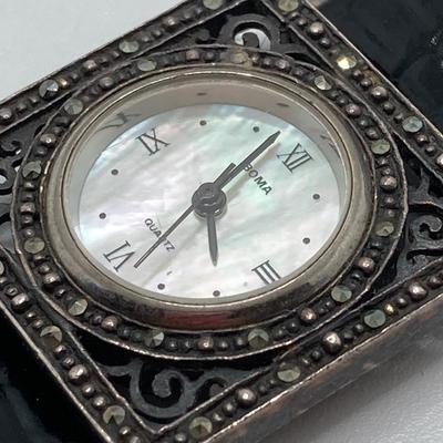 LOT 114: Collection of Vintage Brooch / Pins and Boma Mother of Pearl Marcasite Watch