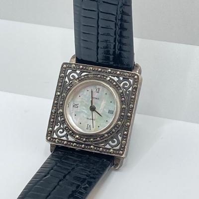 LOT 114: Collection of Vintage Brooch / Pins and Boma Mother of Pearl Marcasite Watch