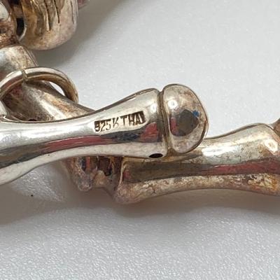 LOT 117: Awesome Sterling Toggle Bracelet - TW 34.6g, 9"