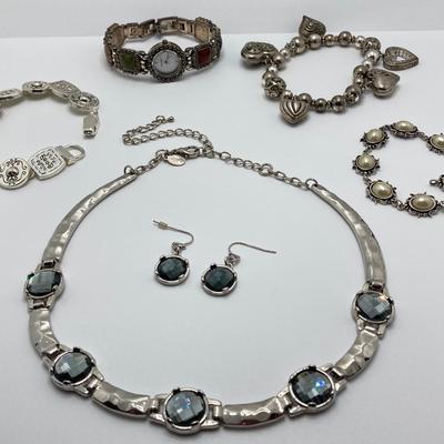 LOT 119: Vintage Silver Tone Jewelry Collection - Cookie Lee, Pedre and More