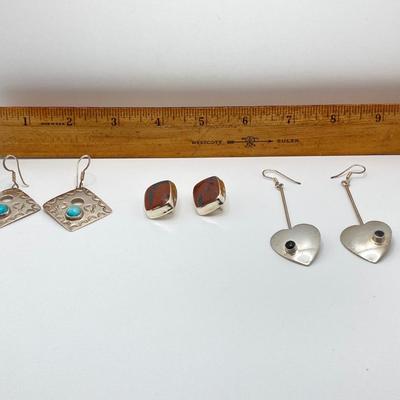 LOT 120: Vintage Taxco Sterling Pierced Earrings - TW 39.7g