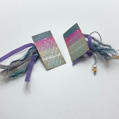 LOT 124: Vintage Jewelry Collection - Lacquer Bangle Bracelets, Hand Crafted Jewelry, Bangle Bracelets, Pierced Earrings and More