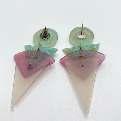 LOT 124: Vintage Jewelry Collection - Lacquer Bangle Bracelets, Hand Crafted Jewelry, Bangle Bracelets, Pierced Earrings and More