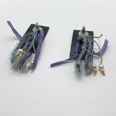 LOT 124: Vintage Jewelry Collection - Lacquer Bangle Bracelets, Hand Crafted Jewelry, Bangle Bracelets, Pierced Earrings and More