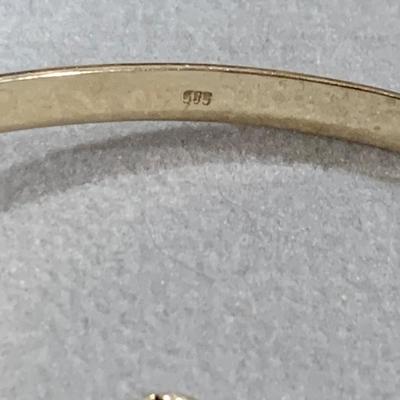14k Yellow Gold Bracelet & Pendant W/ Amber Stones