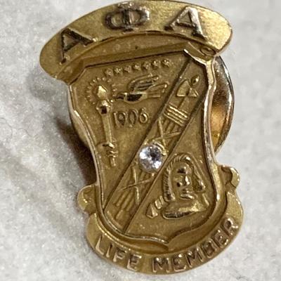 1906 Fraternity Pin - 10k Gold w/stone
