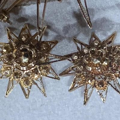 Fantastic Antique Yellow Gold Filigree Brooch/Pendant w/ Matching Earrings